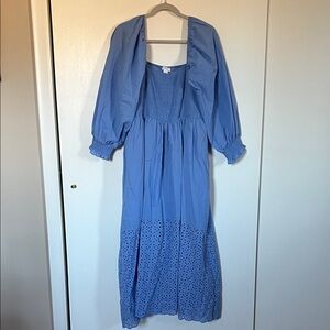 Chic Soul Elegant Blue Long Sleeve Dress
